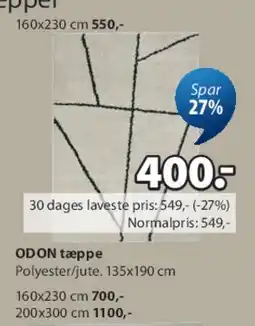 JYSK ODON tæppe tilbud