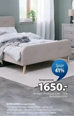 JYSK KONGSBERG sengeramme tilbud
