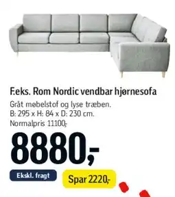 Føtex F.eks. Rom Nordic vendbar hjørnesofa tilbud