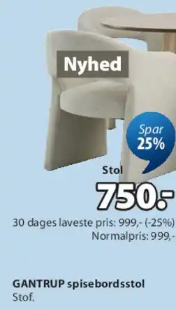 JYSK GANTRUP spisebordsstol tilbud