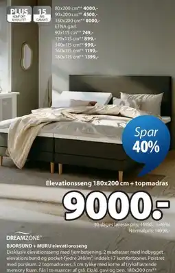 JYSK BJORSUND + MURU elevationsseng tilbud