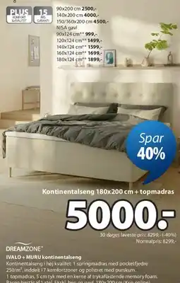 JYSK IVALO + MURU kontinentalseng tilbud