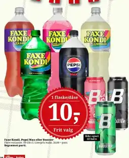 Dagli'Brugsen Faxe Kondi, Pepsi Max eller Booster tilbud