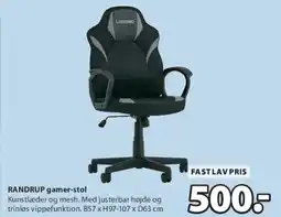 JYSK RANDRUP gamer-stol tilbud