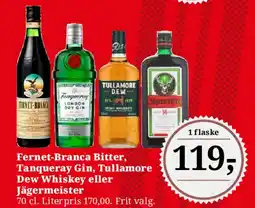 Dagli'Brugsen Fernet-Branca, Tanqueray, Tullamore Dew eller Jägermeister tilbud