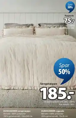 JYSK DUNHAMMER sengetæppe tilbud