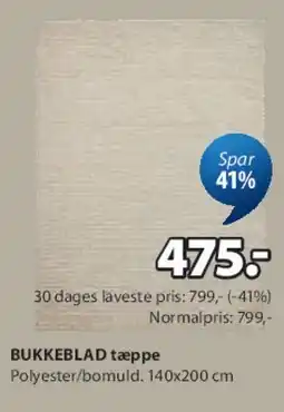JYSK BUKKEBLAD tæppe tilbud