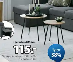 JYSK Hjørnebord Ø55 cm tilbud