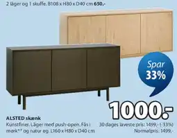 JYSK ALSTED skænk tilbud