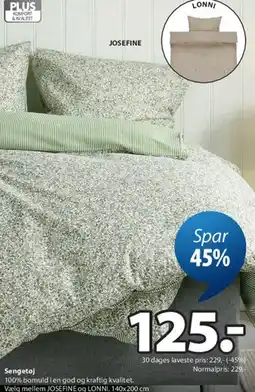 JYSK JOSEFINE / LONNI sengesæt tilbud