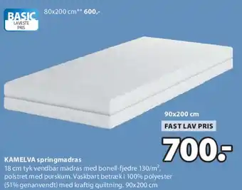 JYSK KAMELVA springmadras tilbud