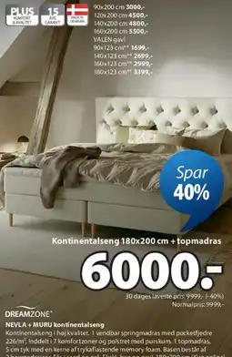 JYSK NEVLA + MURU kontinentalseng tilbud