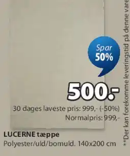 JYSK LUCERNE tæppe tilbud