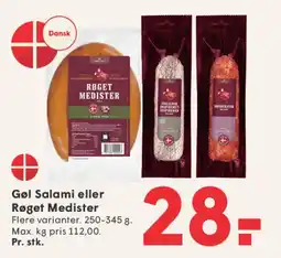 SPAR Gøl Salami eller Røget Medister tilbud