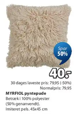 JYSK MYRFIOL pyntepude tilbud