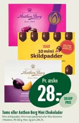 Min Købmand Toms eller Anthon Berg Mini Chokolader tilbud