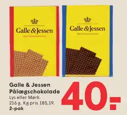 SPAR Galle & Jessen Pålægschokolade tilbud
