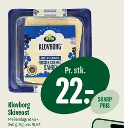 Min Købmand Klovborg Skiveost tilbud