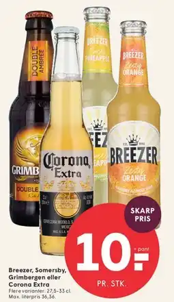 SPAR Breezer, Somersby, Grimbergen eller Corona Extra tilbud