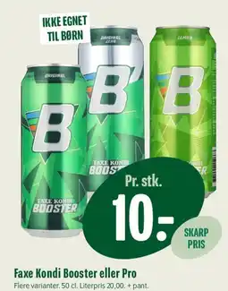 Min Købmand Faxe Kondi Booster eller Pro tilbud