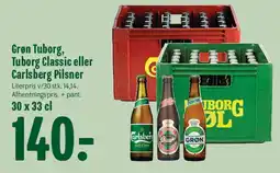 Min Købmand Grøn Tuborg, Tuborg Classic eller Carlsberg Pilsner tilbud