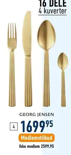 Imerco Georg Jensen 16 dele 4 kuverter tilbud