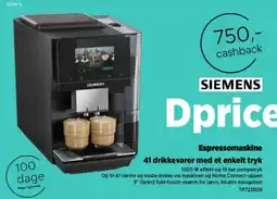 Power Siemens Dprice Espressomaskine tilbud