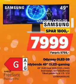 Power Samsung Odyssey OLED G9 49" OLED-gaming tilbud