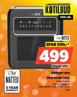 Power Chef Matteo Airfryer-ovn tilbud