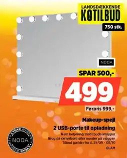 Power Nooa Makeup-spejl tilbud