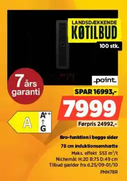 Power point 78 cm induktionsemhætte tilbud