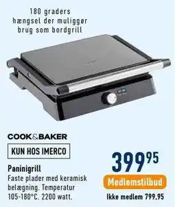 Imerco Cook&Baker Paninigrill tilbud