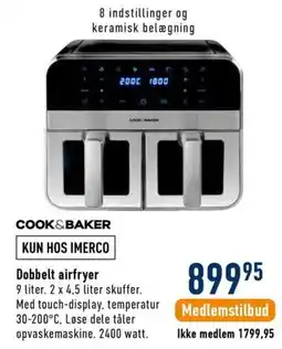 Imerco Cook&Baker dobbelt airfryer tilbud
