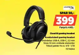 Power HyperX Cloud III gaming headset tilbud