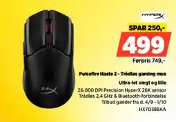 Power HyperX Pulsefire Haste 2 - Trådløs gaming mus tilbud