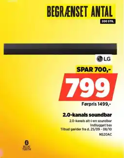 Power LG 2.0-kanals soundbar tilbud