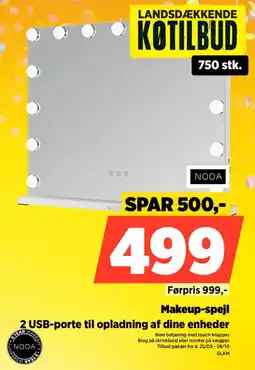 Power Nooa Makeup-spejl tilbud
