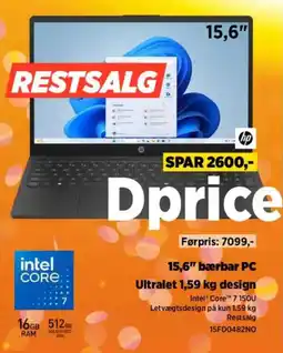 Power Hp 15,6" bærbar PC tilbud
