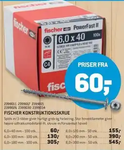 XL-BYG Fischer Konstruktionsskrue tilbud