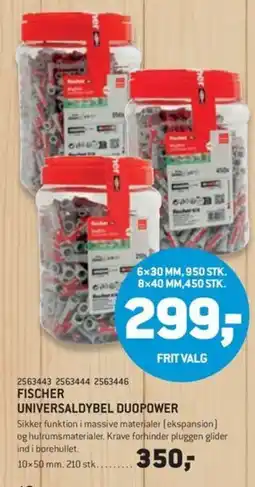 XL-BYG Fischer universaldybel duopower tilbud
