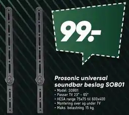 Bilka Prosonic universal soundbar beslag SOB01 tilbud