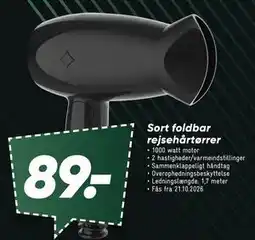 Bilka Sort foldbar rejsehårtørrer tilbud
