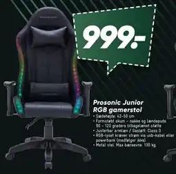 Bilka Prosonic Junior RGB gamerstol tilbud