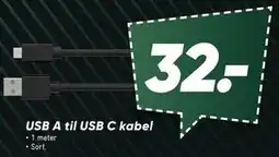 Bilka USB A til USB C kabel tilbud