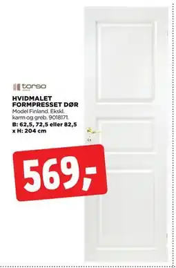 jem & fix HVIDMALET FORMPRESSET DØR tilbud