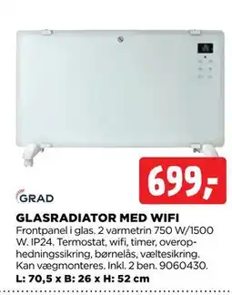 jem & fix GLASRADIATOR MED WIFI tilbud