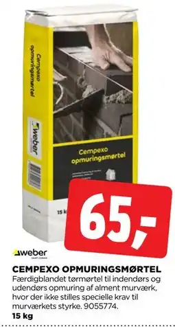 jem & fix CEMPEXO OPMURINGSMØRTEL tilbud