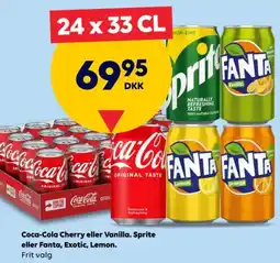 BorderShop Coca-Cola Cherry eller Vanilla. Sprite eller Fanta, exotic , lemon tilbud