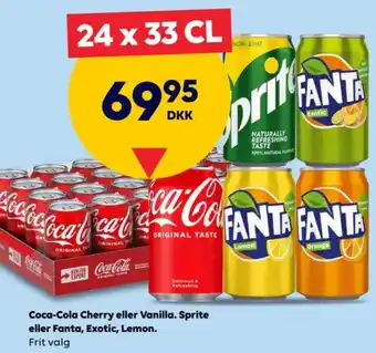 Coca-Cola Cherry eller Vanilla. Sprite eller Fanta, exotic , lemon