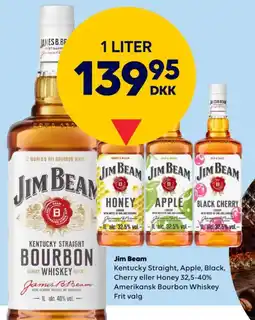 BorderShop Jim Beam Kentucky Straight, Apple, Black, Cherry eller Honey tilbud